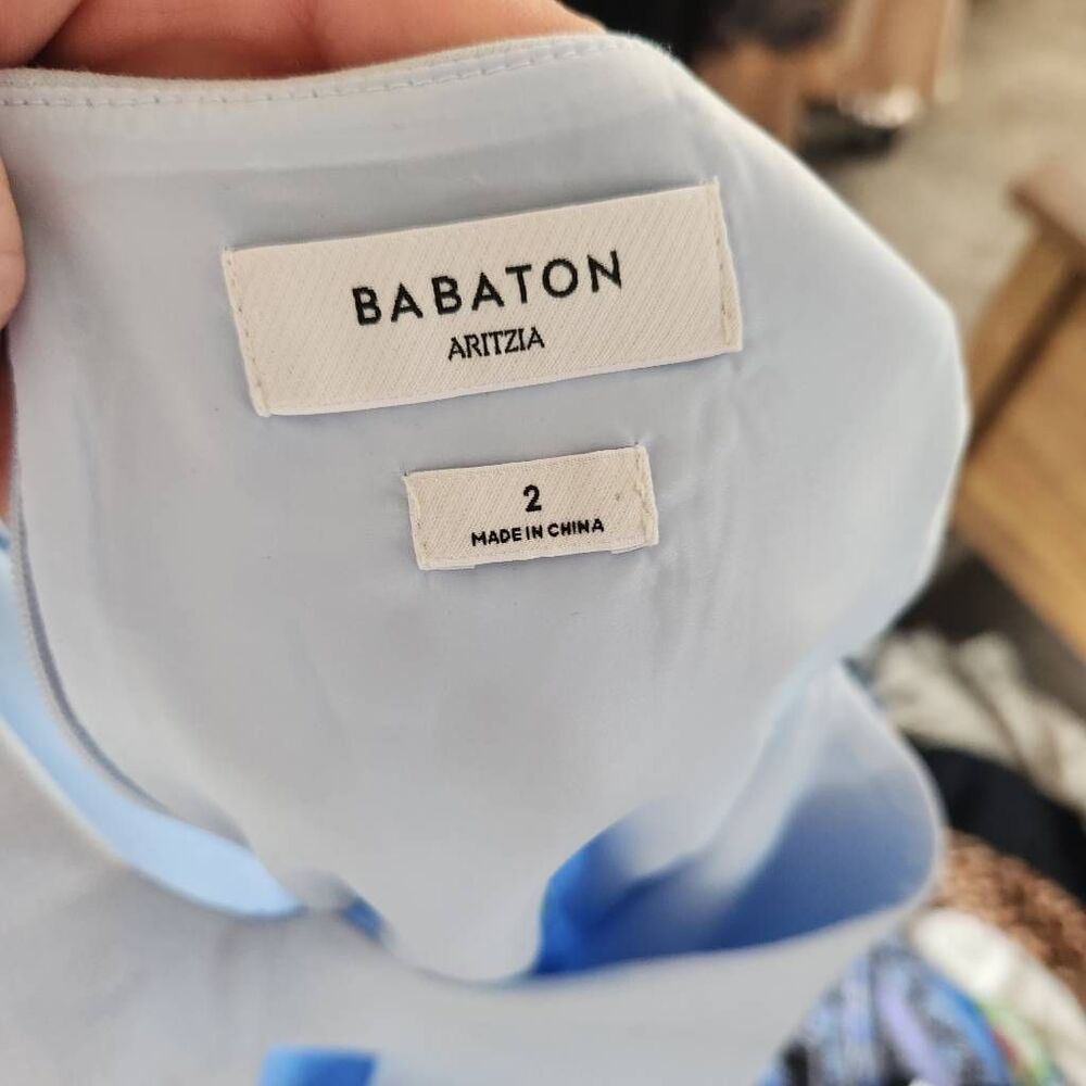 Aritzia Babaton Womens Dew Blue Satin Spectre Mini Fit and Flare Dress Size 2 - Picture 8 of 10
